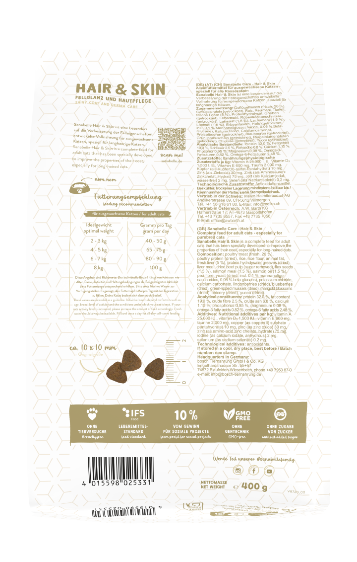 Sanabelle Katzen-Trockenfutter Hair & Skin